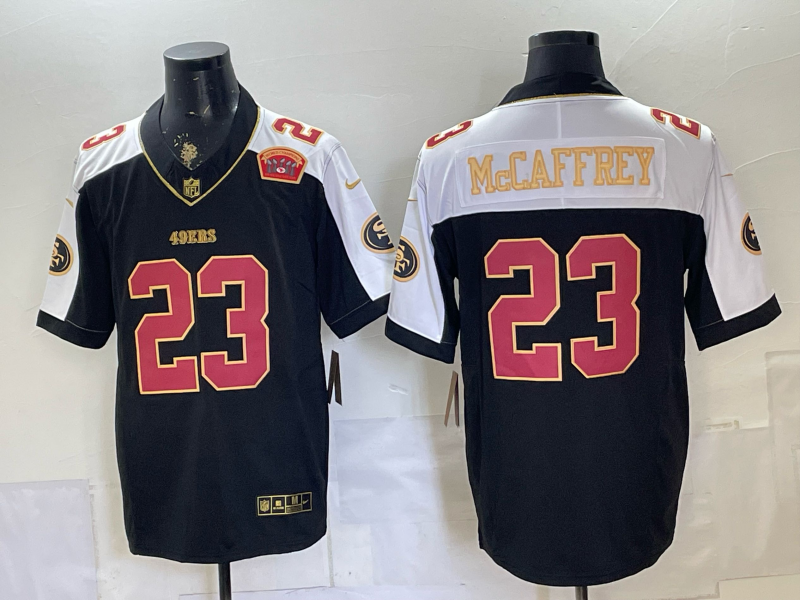 Men 2026 San Francisco 49ers #23 McCaffrey black Nike Limited NFL Jersey 0702002